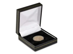 Black Leatherette Full Sovereign In Capsule Coin Box