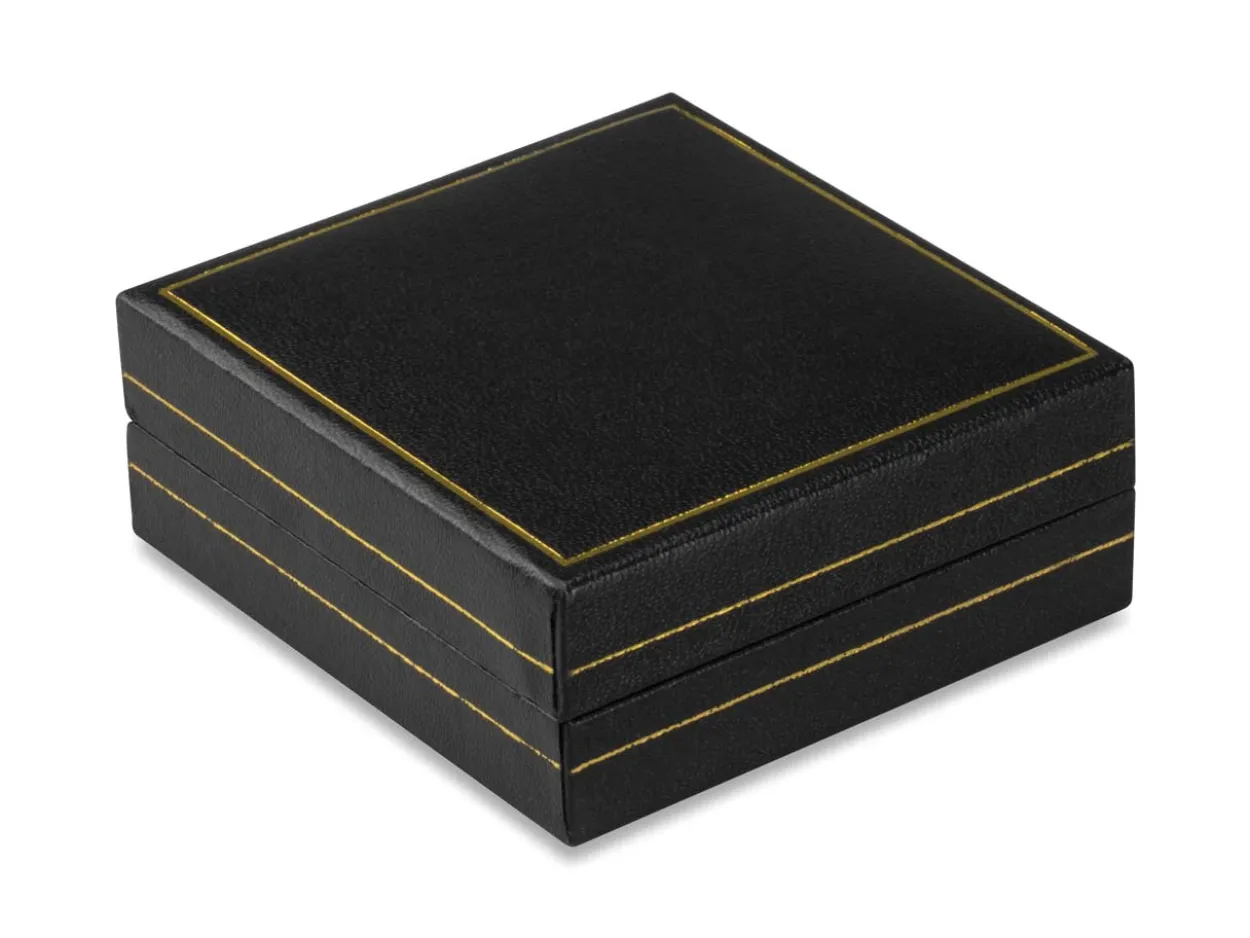 Black Leatherette Full Sovereign In Capsule Coin Box