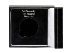 Black Leatherette Full Sovereign In Capsule Coin Box