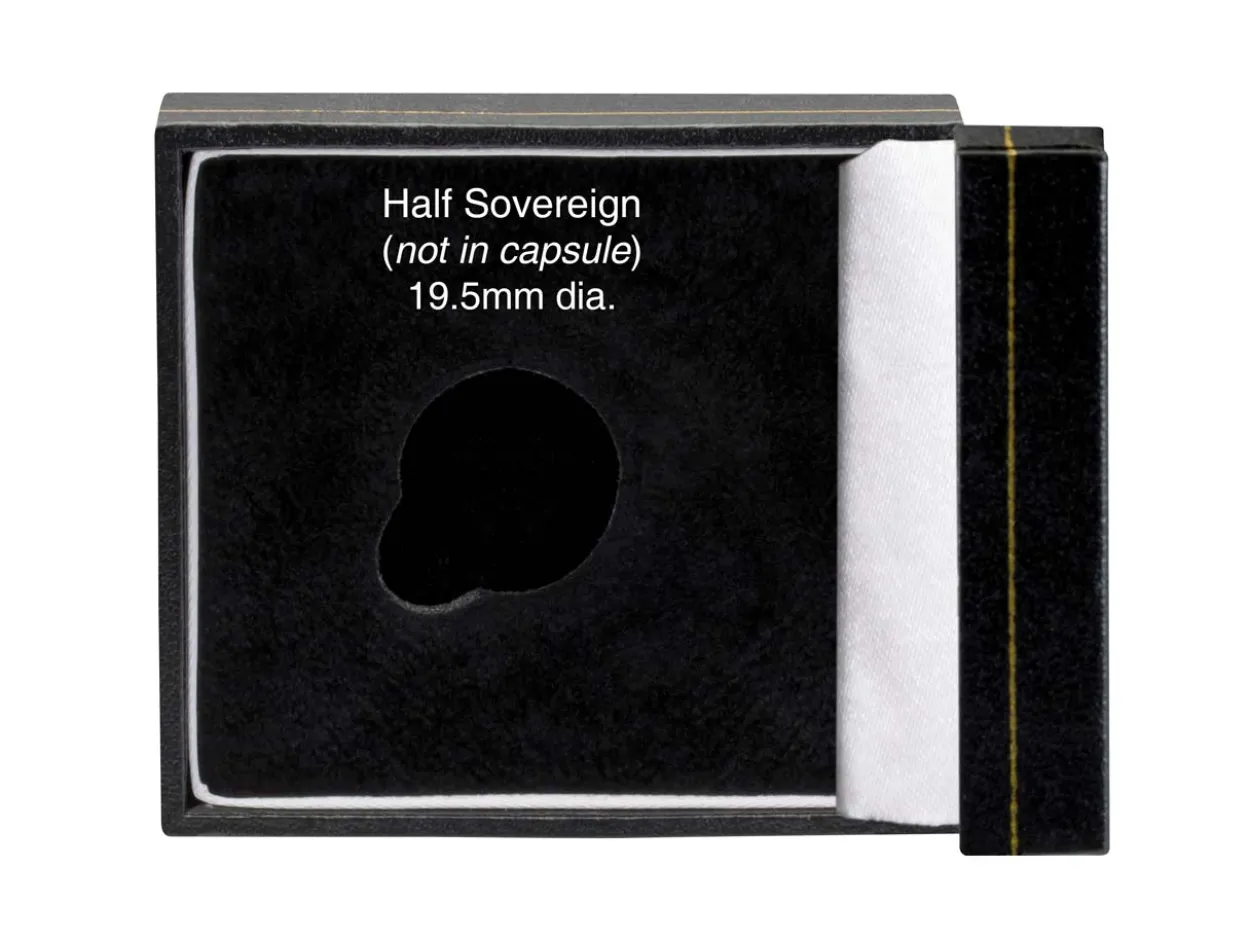 Black Leatherette Half Sovereign Coin Box