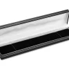 Black Leatherette Long Bracelet Box Silver Line