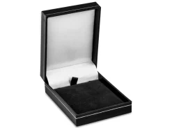 Black Leatherette Pendant Box Silver Line