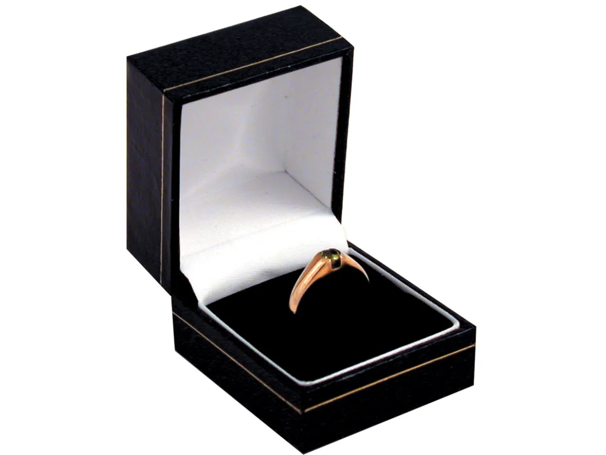 Black Leatherette Ring Box