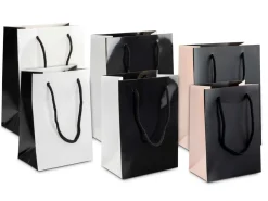 Black Monochrome Gift Bag Small Pack of 10