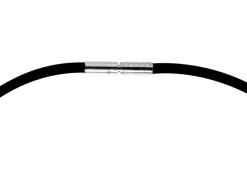 Black Rubber 3mm Necklet With Sterling Silver Clasp 17