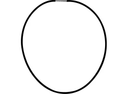 Black Rubber 5.5mm Necklet With Sterling Silver Clasp 18"/45cm