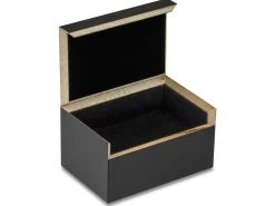 Black Seamless Double Ring/ Cufflink Box