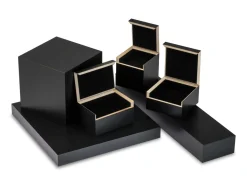 Black Seamless Double Ring/ Cufflink Box