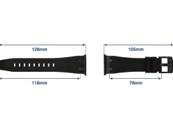 Black Silicone Strap For Apple Watch, Compatible With 42/44/45/49mm Models