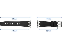 Black Silicone Strap For Apple Watch, Compatible With 38/40/41mm Models