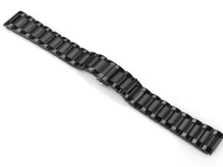 Black Stainless Steel Watch Bracelet, Centre Clasp, 20mm