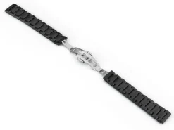 Black Stainless Steel Watch Bracelet, Centre Clasp, 20mm