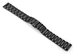 Black Stainless Steel Watch Bracelet, Centre Clasp, 18mm