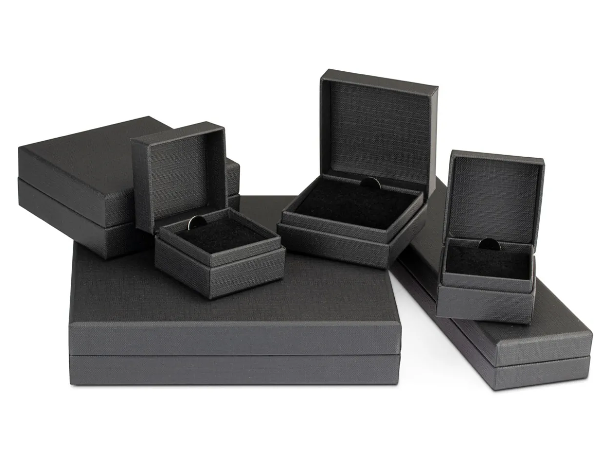 Black Textured Eco Earring Box