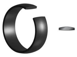 Black Zirconium Court Polished Wedding Ring 6.0mm, Size U, 1.8mm Wall
