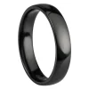 Black Zirconium Court Polished Wedding Ring 4.0mm, Size X, 1.6mm Wall