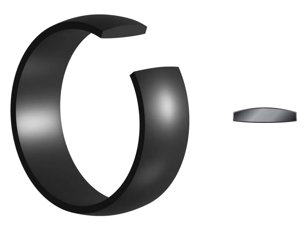 Black Zirconium Court Polished Wedding Ring 4.0mm, Size X, 1.6mm Wall