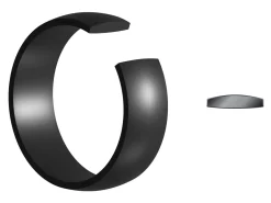 Black Zirconium Court Polished Wedding Ring 6.0mm, Size S, 1.8mm Wall