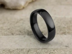 Black Zirconium Court Polished Wedding Ring 5.0mm, Size Z, 1.8mm Wall