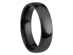 Black Zirconium Court Polished Wedding Ring 5.0mm, Size X, 1.8mm Wall