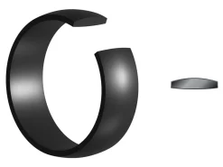Black Zirconium Court Polished Wedding Ring 5.0mm, Size X, 1.8mm Wall