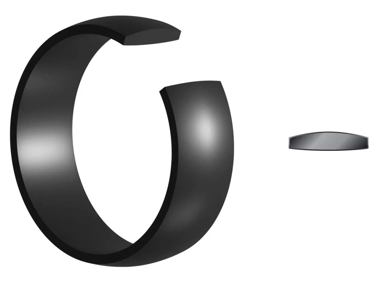 Black Zirconium Court Polished Wedding Ring 5.0mm, Size X, 1.8mm Wall