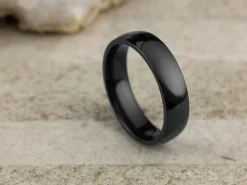 Black Zirconium Court Polished Wedding Ring 5.0mm, Size U, 1.8mm Wall