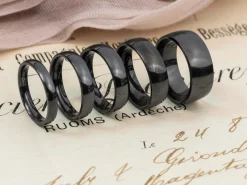Black Zirconium Court Polished Wedding Ring 5.0mm, Size S, 1.8mm Wall