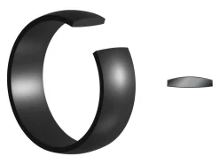 Black Zirconium Court Polished Wedding Ring 5.0mm, Size S, 1.8mm Wall
