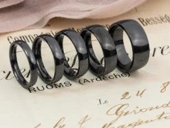Black Zirconium Court Polished Wedding Ring 5.0mm, Size P, 1.8mm Wall