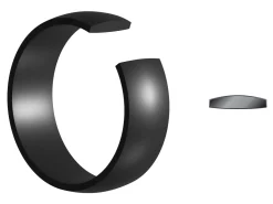 Black Zirconium Court Polished Wedding Ring 5.0mm, Size P, 1.8mm Wall