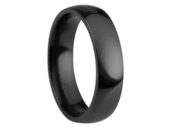Black Zirconium Court Polished Wedding Ring 5.0mm, Size O, 1.8mm Wall