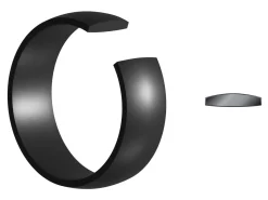Black Zirconium Court Polished Wedding Ring 5.0mm, Size O, 1.8mm Wall