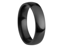 Black Zirconium Court Polished Wedding Ring 5.0mm, Size N, 1.8mm Wall