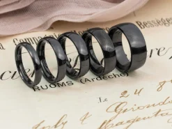 Black Zirconium Court Polished Wedding Ring 5.0mm, Size M, 1.8mm Wall