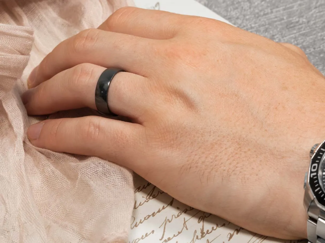 Black Zirconium Court Polished Wedding Ring 5.0mm, Size M, 1.8mm Wall