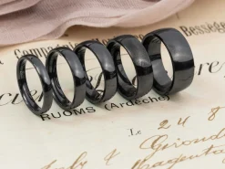 Black Zirconium Court Polished Wedding Ring 5.0mm, Size L, 1.8mm Wall
