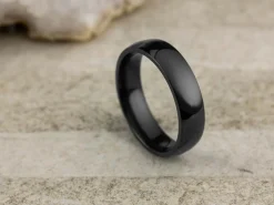 Black Zirconium Court Polished Wedding Ring 5.0mm, Size K, 1.8mm Wall