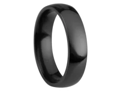 Black Zirconium Court Polished Wedding Ring 5.0mm, Size I, 1.8mm Wall