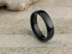 Black Zirconium Court Polished Wedding Ring 5.0mm, Size I, 1.8mm Wall