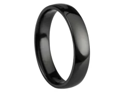Black Zirconium Court Polished Wedding Ring 4.0mm, Size Z, 1.6mm Wall