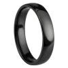 Black Zirconium Court Polished Wedding Ring 4.0mm, Size Y, 1.6mm Wall