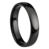 Black Zirconium Court Polished Wedding Ring 4.0mm, Size U, 1.6mm Wall