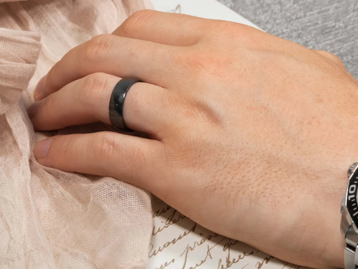 Black Zirconium Court Polished Wedding Ring 4.0mm, Size U, 1.6mm Wall