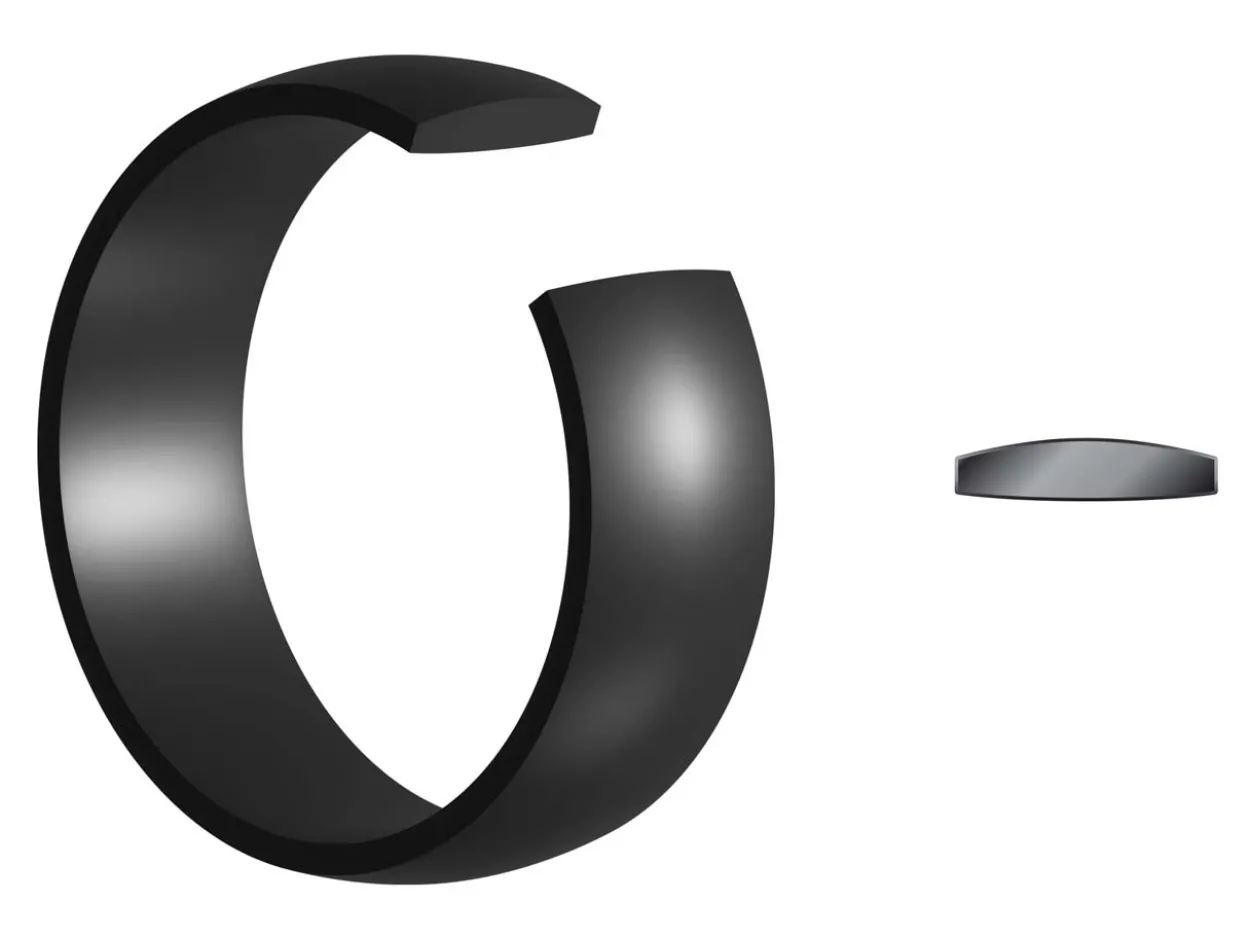 Black Zirconium Court Polished Wedding Ring 4.0mm, Size U, 1.6mm Wall