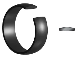 Black Zirconium Court Polished Wedding Ring 8.0mm, Size Y, 2.0mm Wall