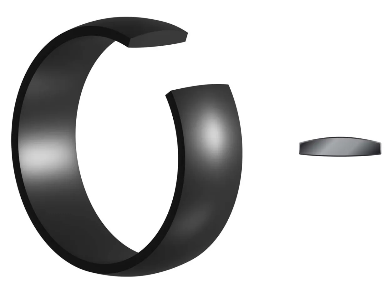 Black Zirconium Court Polished Wedding Ring 8.0mm, Size Y, 2.0mm Wall