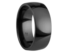 Black Zirconium Court Polished Wedding Ring 8.0mm, Size X, 2.0mm Wall