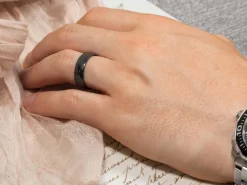 Black Zirconium Court Polished Wedding Ring 8.0mm, Size W, 2.0mm Wall