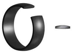 Black Zirconium Court Polished Wedding Ring 8.0mm, Size W, 2.0mm Wall